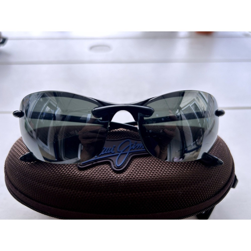 Maui Jim MJ Sport Sunglasses Black Rimless Polarized MJ-405-02 Made in Japan
